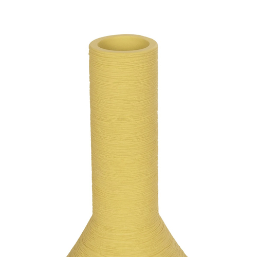 GloboStar® Artificial Garden GRENADA 21281 Διακοσμητικό Κεραμικό Βάζo Κίτρινο Π13 x Μ13 x Υ20cm