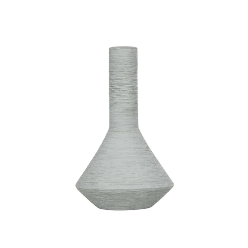 GloboStar® Artificial Garden TANAH 21282 Διακοσμητικό Κεραμικό Βάζo Γκρι Π13 x Μ13 x Υ20cm