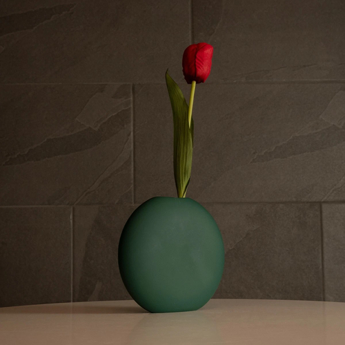 GloboStar® Artificial Garden MENORCA 21292 Διακοσμητικό Κεραμικό Βάζo Πράσινο Π15 x Μ15 x Υ14cm