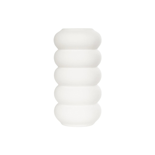 GloboStar® Artificial Garden NOUVEAU 21293 Διακοσμητικό Κεραμικό Βάζo Λευκό Π8 x Μ8 x Υ16cm