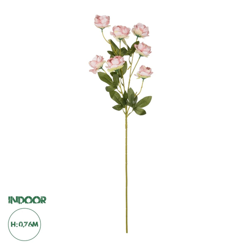GloboStar® Artificial Garden PINK BRANCH PEONY 21296 Τεχνητό Διακοσμητικό Κλαδί Ρόζ Παιώνιας Y76cm