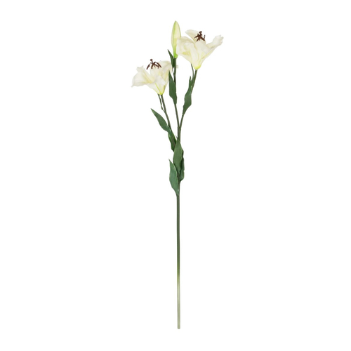 GloboStar® Artificial Garden WHITE LILY BRANCH 21310 Τεχνητό Διακοσμητικό Κλαδί Λευκό Κρίνο Y90cm