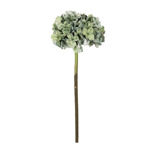 GloboStar® Artificial Garden GREEN HYDRANGEA BRANCH 21316 Τεχνητό Διακοσμητικό Κλαδί Πράσινη Ορτανσία Y47cm