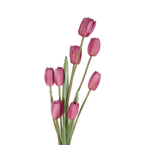 GloboStar® Artificial Garden PINK TULIP BRANCH 21319 Τεχνητό Διακοσμητικό Κλαδί Ροζ Τουλίπα Y92cm
