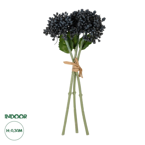 GloboStar® Artificial Garden BLACK HYACINTH BOUQUET 21356 Τεχνητό Διακοσμητικό Μπουκέτο Μαύρο Υάκυνθος Y30cm