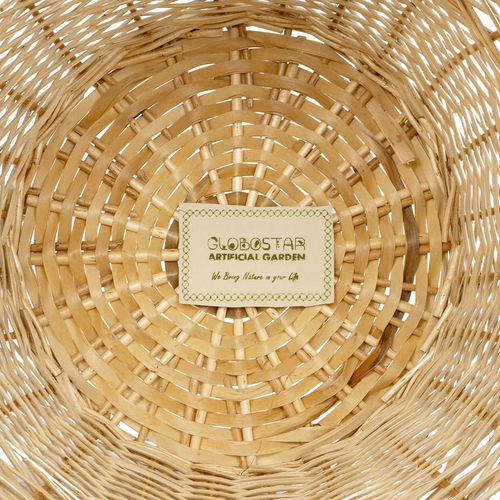 GloboStar® Artificial Garden ARIZONA 21504 Διακοσμητικό Πλεκτό Καλάθι - Κασπώ Γλάστρα - Flower Pot Μπεζ Φ42 x Υ42cm