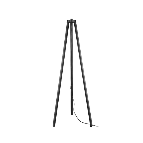 GloboStar® TRIPOD 203-0258 Μοντέρνο Επιδαπέδιο Φωτιστικό Μονόφωτο 1 x E27 IP20 Μαύρο Ξύλο - Μ38 x Π38 x Υ120cm
