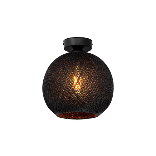GLOBOSTAR® CORDE 203-0271 Μοντέρνο Φωτιστικό Οροφής με Ντουί 1 x E27 AC 220-240V IP20 - Μαύρο - Μ25 x Π25 x Υ26cm