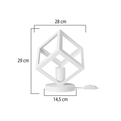 GloboStar® DISE 203-0273 Μοντέρνο Eπιτραπέζιο Φωτιστικό Μονόφωτο 1 x E27 IP20 Λευκό Πλαστικό - Μ28 x Π28 x Υ29cm