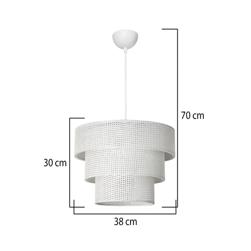 GLOBOSTAR® LEVEL 203-0275 Μοντέρνο Κρεμαστό Φωτιστικό Οροφής με Ντουί 1 x E27 AC 220-240V IP20 - Λευκό - Μ38 x Π38 x Υ30cm