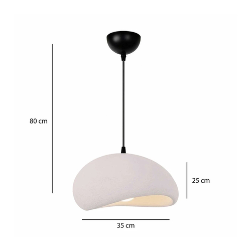 GLOBOSTAR® STONE 204-0176 Μοντέρνο Κρεμαστό Φωτιστικό Οροφής με Ντουί 1 x E27 AC 220-240V IP20 - Λευκό - Μ31.5 x Π35 x Υ26cm