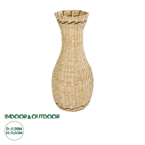 GloboStar® Artificial Garden MONACO 21235 Διακοσμητικό Πλεκτό Καλάθι - Κασπώ Γλάστρα - Flower Pot Μπεζ Φ29cm x Υ60cm