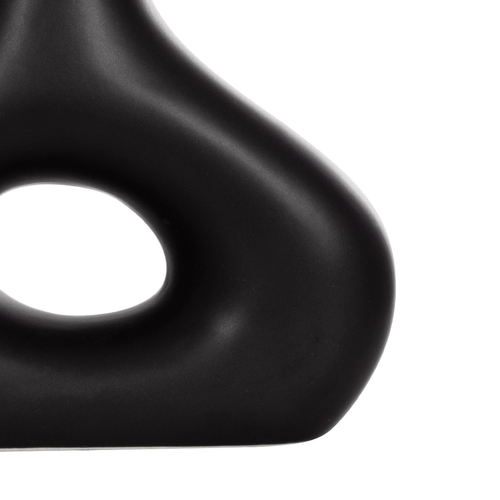 GloboStar® Artificial Garden HORIZON 21252 Διακοσμητικό Κεραμικό Βάζo Μαύρο Π18 x Μ6 x Υ15 cm