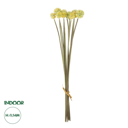 GloboStar® Artificial Garden PALE YELLOW DANDELION BOUQET 21363 Τεχνητό Διακοσμητικό Ταραξάκο Μπουκέτο Y54cm