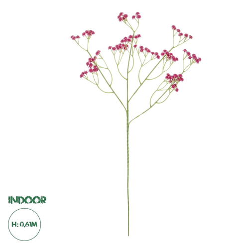 GloboStar® Artificial Garden PINK BRANCH BABY BREATH 21368 Τεχνητό Διακοσμητικό Κλαδί Ροζ Γυψοφίλης Y61cm