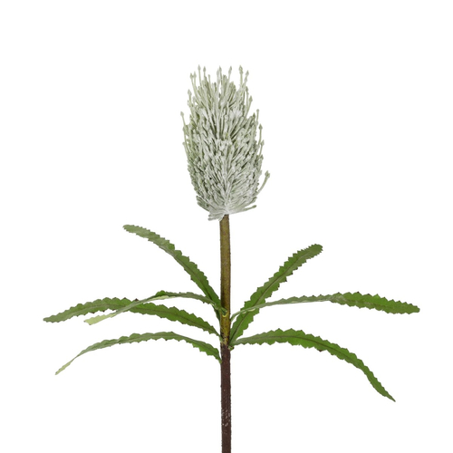 GloboStar® Artificial Garden WHITE STIPA FRUIT BRANCH 21374 Τεχνητό Διακοσμητικό Κλαδί Στίπα Y69cm