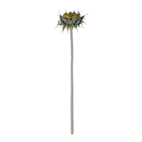GloboStar® Artificial Garden GREEN SUNFLOWER BRANCH 21378 Τεχνητό Διακοσμητικό Κλαδί Ηλιοτρόπιο Πράσινο Y60cm