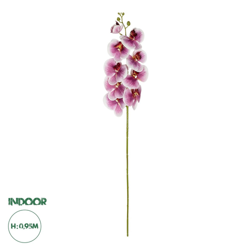 GloboStar® Artificial Garden PINK ORCHID BRANCH 21407 Τεχνητό Διακοσμητικό Κλαδί Ροζ Ορχιδέα Y95cm