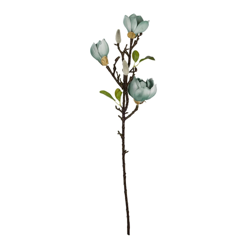 GloboStar® Artificial Garden BLUE MAGNOLIA BRANCH 21418 Τεχνητό Διακοσμητικό Κλαδί Μπλε Μανόλια Y72cm