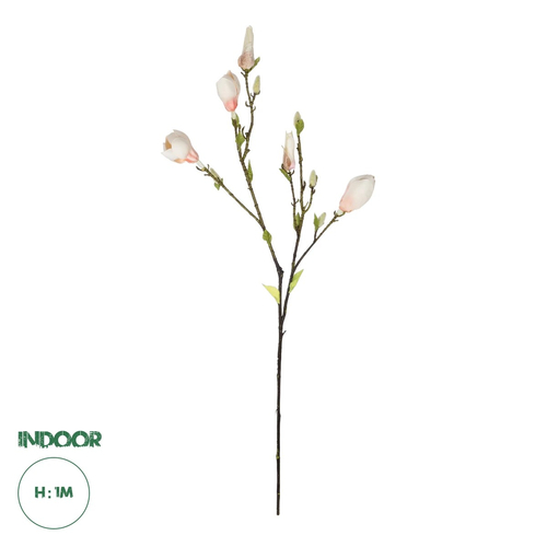 GloboStar® Artificial Garden CHAMPAGNE MAGNOLIA BRANCH 21423 Τεχνητό Διακοσμητικό Κλαδί Σαμπανί Μανόλια Y100cm