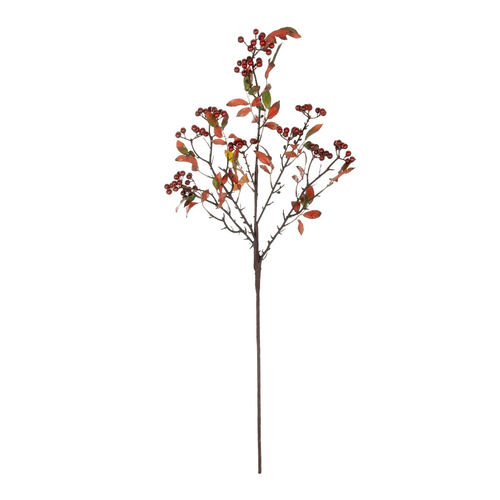 GloboStar® Artificial Garden BROWN BERRIES FRUIT BRANCH 21444 Τεχνητό Διακοσμητικό Κλαδί Κάφε Γκί Y94cm