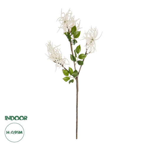 GloboStar® Artificial Garden WHITE AMARANTHUS FRUIT BRANCH 21447 Τεχνητό Διακοσμητικό Κλαδί Λευκός Αμάρανθος Y95cm