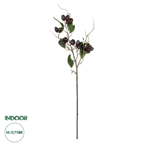 GloboStar® Artificial Garden OLIVE FRUIT BRANCH 21447 Τεχνητό Διακοσμητικό Κλαδί Ελίας Y70cm