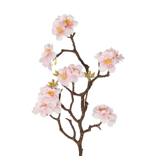 GloboStar® Artificial Garden PINK CHERRY BLOSSOM BRANCH 21454 Τεχνητό Διακοσμητικό Κλαδί Ροζ Κερασίας Y67cm