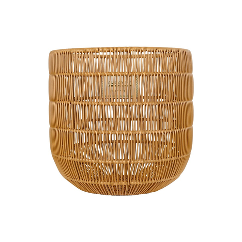 GloboStar® Artificial Garden DAKOTA 21498 Διακοσμητικό Πλεκτό Καλάθι - Κασπώ Γλάστρα - Flower Pot Μπεζ Φ33cm x Υ33cm