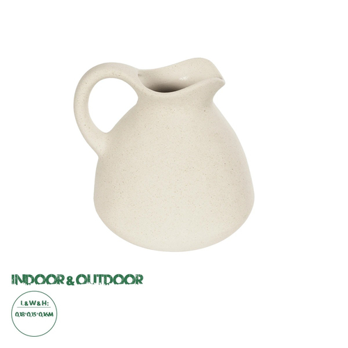 GloboStar® Artificial Garden ARMENOVILLE 21505 Διακοσμητικό Κεραμικό Βάζo Μπέζ Μ18 x Π15 x Υ16 cm