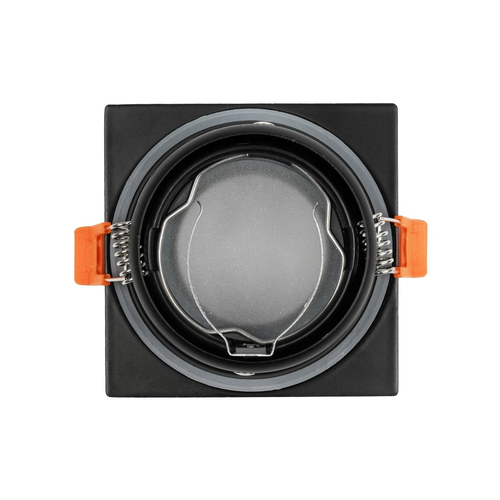 GLOBOSTAR® EPSILON 60895 Χωνευτή Βάση για Σποτ MR16 με Ντουί GU10/GU5.3 Αδιάβροχο IP65 - Μαύρο & Λευκό - Μ8.5 x Π8.5 x Υ4.4cm / Q7.5 x 7.5cm