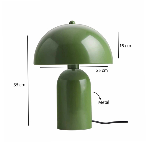GloboStar® GASCO 204-0147 Μοντέρνο Eπιτραπέζιο Φωτιστικό Μονόφωτο 1 x E27 IP20 Πράσινο Μέταλλο - Μ25 x Π25 x Υ35cm