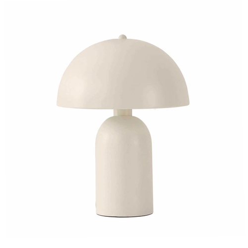 GloboStar® GASCO 204-0149 Μοντέρνο Eπιτραπέζιο Φωτιστικό Μονόφωτο 1 x E27 IP20 Μπεζ Μέταλλο - Μ25 x Π25 x Υ35cm