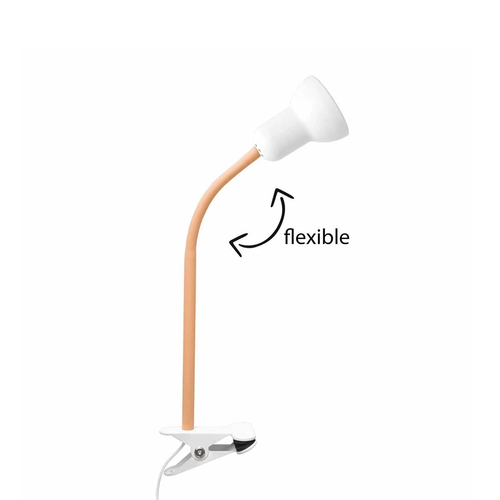 GloboStar® TAVOLO 204-0151 Παιδικό Eπιτραπέζιο Φωτιστικό Μονόφωτο 1 x E14 IP20 Πορτοκαλί & Λευκό - Μ11 x Π9 x Υ35cm