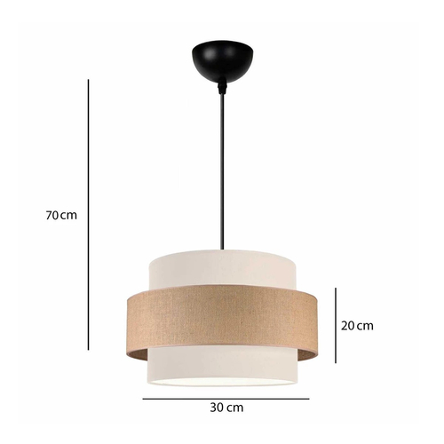 GLOBOSTAR® SOHO 204-0172 Μοντέρνο Κρεμαστό Φωτιστικό Οροφής με Ντουί 1 x E27 AC 220-240V IP20 - Καφέ & Μπεζ - Μ30 x Π30 x Υ20cm