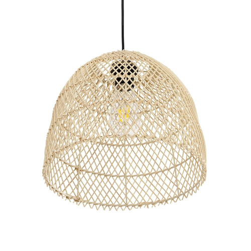 GLOBOSTAR® CESTINO 204-0178 Boho Κρεμαστό Φωτιστικό Οροφής Μονόφωτο 1 x E27 AC 220-240V IP20 Μπεζ - Μ30 x Π30 x Υ25cm