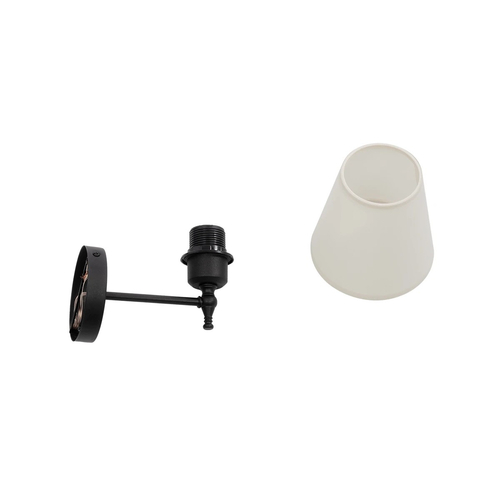 GLOBOSTAR® ELEGANTE 204-0186 Μοντέρνο Φωτιστικό Τοίχου - Απλίκα με Ντουί 1 x E27 AC 220-240V IP20 - Μαύρο & Μπεζ - Μ14 x Π22 x Υ24cm