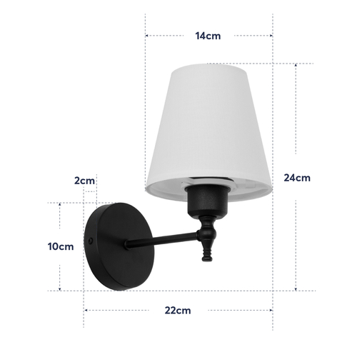 GLOBOSTAR® ELEGANTE 204-0186 Μοντέρνο Φωτιστικό Τοίχου - Απλίκα με Ντουί 1 x E27 AC 220-240V IP20 - Μαύρο & Μπεζ - Μ14 x Π22 x Υ24cm