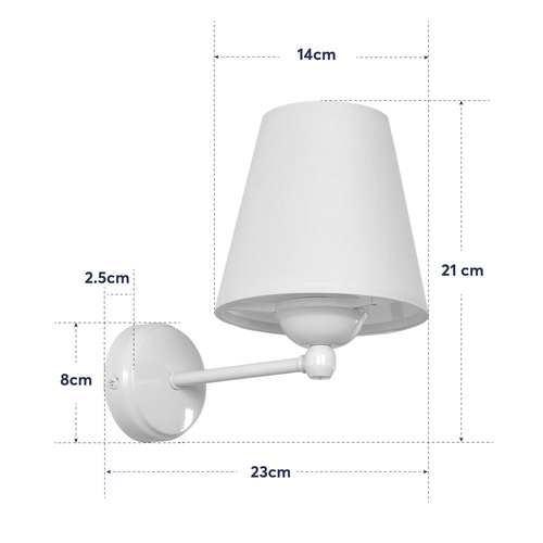 GLOBOSTAR® ELEGANTE 204-0187 Μοντέρνο Φωτιστικό Τοίχου - Απλίκα με Ντουί 1 x E27 AC 220-240V IP20 - Λευκό & Μπεζ - Μ14 x Π23 x Υ21cm