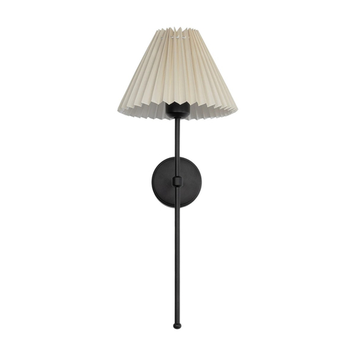 GLOBOSTAR® LING 204-0188 Μοντέρνο Φωτιστικό Τοίχου - Απλίκα με Ντουί 1 x E27 AC 220-240V IP20 - Μαύρο & Μπεζ - Μ22 x Π25 x Υ53cm