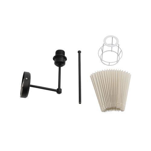 GLOBOSTAR® LING 204-0188 Μοντέρνο Φωτιστικό Τοίχου - Απλίκα με Ντουί 1 x E27 AC 220-240V IP20 - Μαύρο & Μπεζ - Μ22 x Π25 x Υ53cm