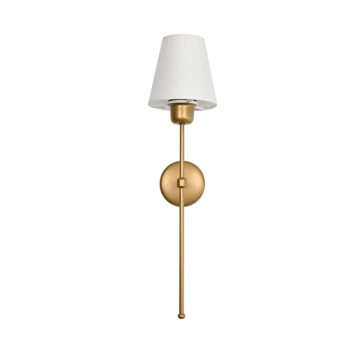 GLOBOSTAR® LING 204-0189 Μοντέρνο Φωτιστικό Τοίχου - Απλίκα με Ντουί 1 x E27 AC 220-240V IP20 - Χρυσό & Μπεζ - Μ14 x Π21 x Υ54cm
