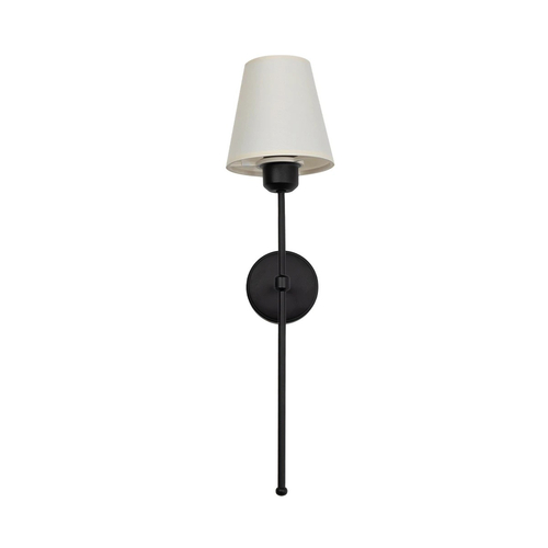 GLOBOSTAR® LING 204-0190 Μοντέρνο Φωτιστικό Τοίχου - Απλίκα με Ντουί 1 x E27 AC 220-240V IP20 - Μαύρο & Μπεζ - Μ14 x Π21 x Υ54cm