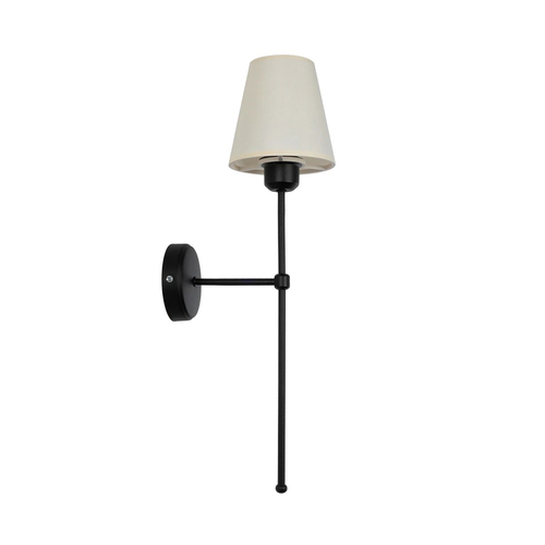 GLOBOSTAR® LING 204-0190 Μοντέρνο Φωτιστικό Τοίχου - Απλίκα με Ντουί 1 x E27 AC 220-240V IP20 - Μαύρο & Μπεζ - Μ14 x Π21 x Υ54cm