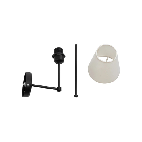 GLOBOSTAR® LING 204-0190 Μοντέρνο Φωτιστικό Τοίχου - Απλίκα με Ντουί 1 x E27 AC 220-240V IP20 - Μαύρο & Μπεζ - Μ14 x Π21 x Υ54cm