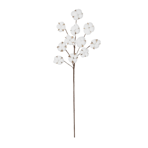 GloboStar® Artificial Garden COTTON BRANCH 20569 Τεχνητό Διακοσμητικό Κλαδί Βαμβάκι Μ30 x Π6 x Υ80 cm
