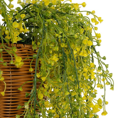 GloboStar® Artificial Garden GOLDEN BELL WILLOW HANGING PLANT 20626 Τεχνητό Κρεμαστό Διακοσμητικό Φυτό Κίτρινη Ιτιά Μ40 x Π40 x Y60cm