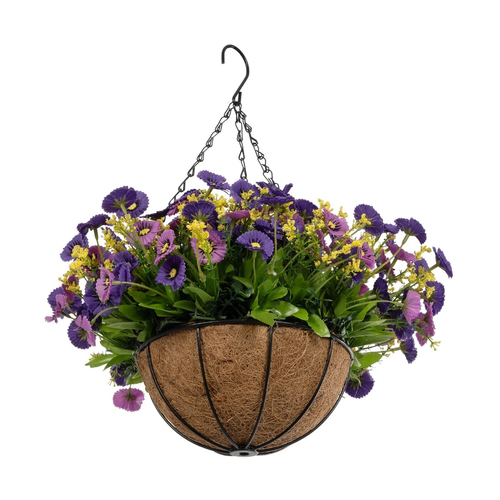 GloboStar® Artificial Garden GERBERA HANGING PLANT 20637 Τεχνητό Κρεμαστό Διακοσμητικό Φυτό Ζέρμπερας Μ40 x Π40 x Y46cm