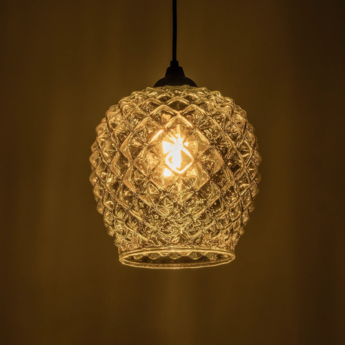 GLOBOSTAR® KEGEL 206-0006 Μοντέρνο Κρεμαστό Φωτιστικό Οροφής με Ντουί 1 x E27 AC 220-240V IP20 - Μαύρο Φιμέ - Μ19 x Π19 x Υ19cm