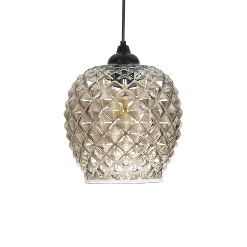 GLOBOSTAR® KEGEL 206-0006 Μοντέρνο Κρεμαστό Φωτιστικό Οροφής με Ντουί 1 x E27 AC 220-240V IP20 - Μαύρο Φιμέ - Μ19 x Π19 x Υ19cm